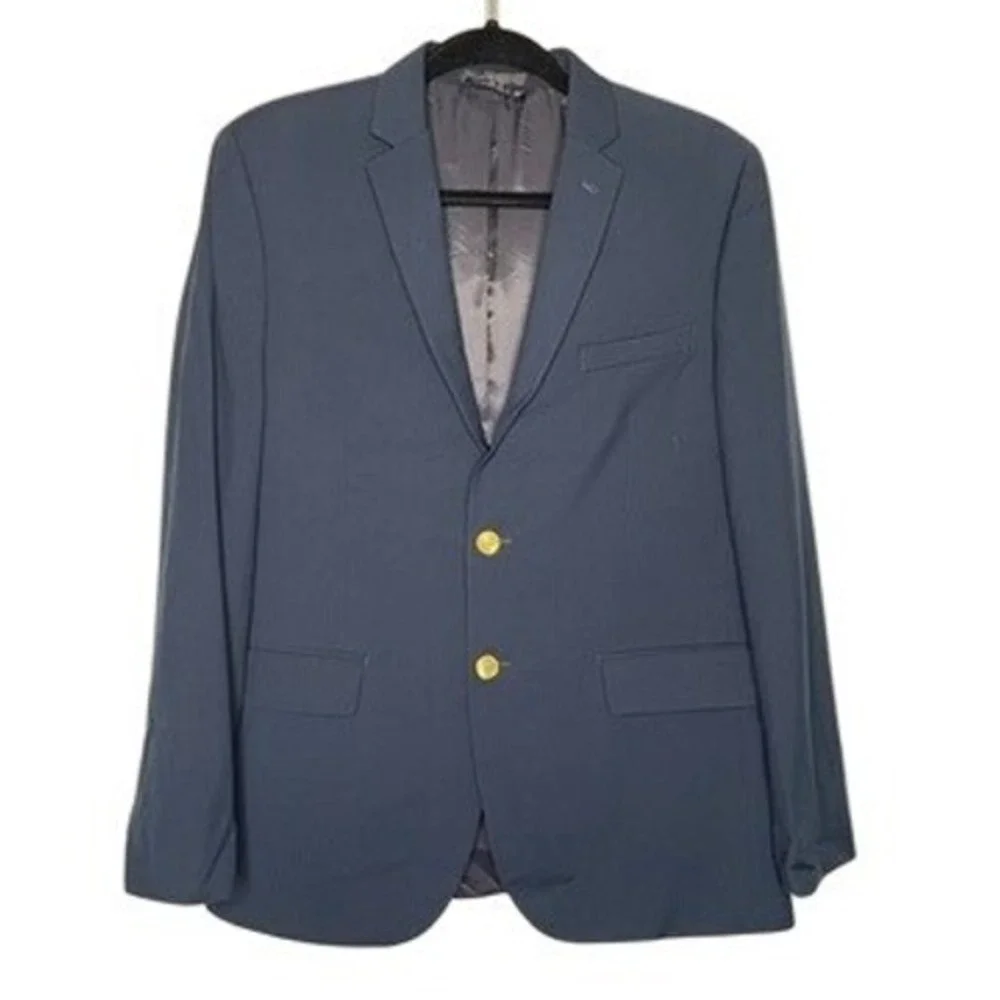 Lauren Ralph Lauren Blazer Mens 20R Navy Blue Gold Crest Button‎ Sport Coat